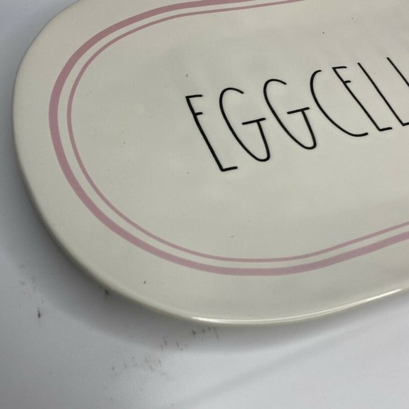 Rae Dunn EGGCELLENT Egg Oval Platter Tray serving plate Easter bunny spring - Picture 2 of 7